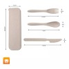 Maíz Kit Set Cubiertos Portatiles Ecologicos Lunch + Estuche