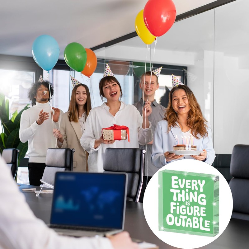 Green Room Decor Everything Is Figureoutable Acrylic Motivational Gifts