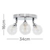 MiniSun | Contemporary 3 Way Polished Chrome Flush Ceiling Light