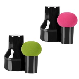 2 Pzas Esponjas de Maquillaje de Hongos Maquillaje Mezcla de Esponjas Con Asas Estuches Puffs de Maquillaje para Bases Cremas y Polvos