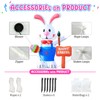 DeeKom Huge 12FT Tall Easter Inflatable Decoration Standing Bunny Holding