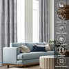 Light Grey and Silvery 100% Blackout Jacquard Geometric Pattern Curtains,52