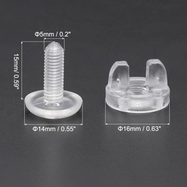 PATIKIL 15mm Chicago Screws, 10 Sets Plastic Binding Post Chicago Screw Screw Rivets Post for Acrylic Display Stand Scrapbook Photo Albums, Clear