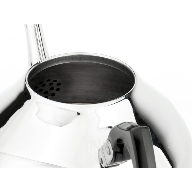 Bredemeijer Ceylon 1.25L, Black Fittings, Stainless Steel Silver, 15.4 x