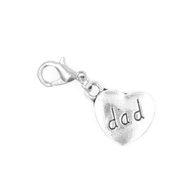 Heart Dad Clip on Charm Perfect for Necklaces and Bracelets 95O