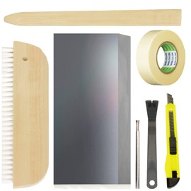 Fusuma Paper Sealing Type Fusuma Paper Replacing Tool [Brush / Cutter Guide / Cutter / Pull Removal / Pull Nailing / Bamboo Spatula / Masking Tape] 7 Piece Set