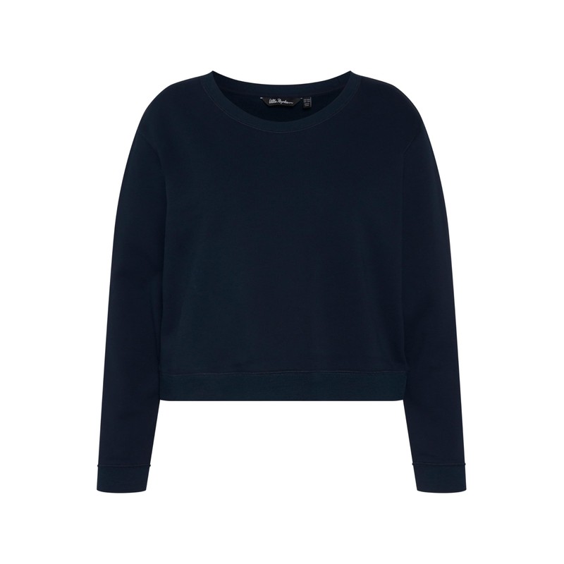 Ulla Popken Women's Cropped Sweatshirt, navy