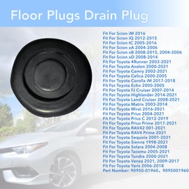 Memiuyelay Fit for Toyota Camry Scion Lexus Rubber Floor Plugs Drain Plug Shell Hole Plug Replace 90950-01960 9095001960 2Pcs Black