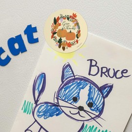 Give Thanks with Pumpkins Thanksgiving Refrigerator Fridge Locker Vinyl Circle Magnet Set