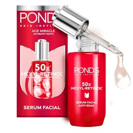 POND'S Sérum Facial Age Miracle Ultimate Youth con Hexyl-Retinol para una piel más firme, luminosa y joven, disminuye las líneas de expresión y las ma