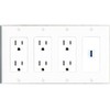 RiteAV USB-3 Wall Plate 4 Gang with 3 x 15A