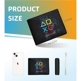 WRIGAEL Credit Card Holder Wallet Rfid Blocking Kids Boys Bifold Teen Cool Cute for Cash with ID Window Cardholder Teenage Teenager, Game