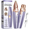 Eyebrow-Facial Hair Remover Women: Portable 2 in 1 Electric Shaver