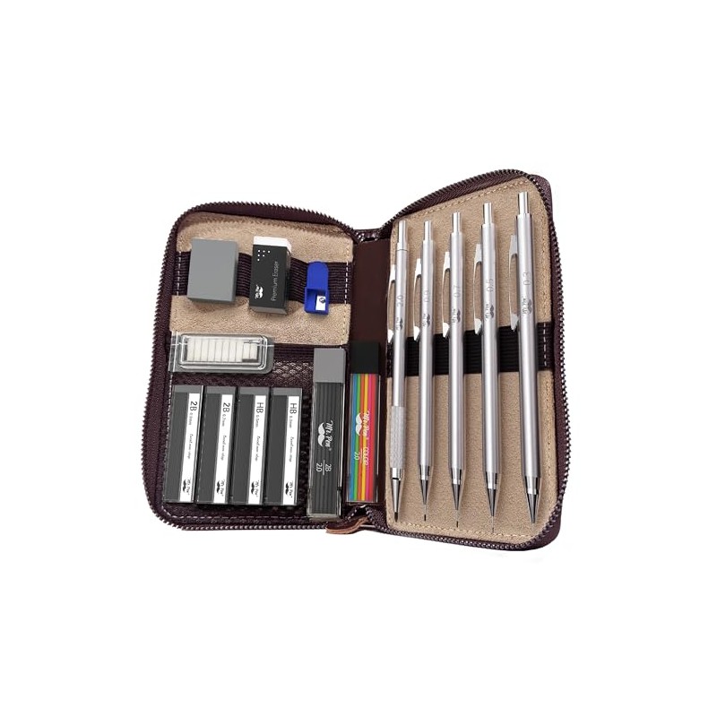 Mr. Pen - Juego de portaminas de cuero