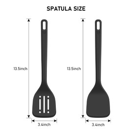 NileHome Silicone Spatula Set, High Heat Resistant BPA-Free Premium Food Grade Rubber Spatulas, Stainless Steel Handle Coated with Silicone One Piece Seamless Design for Scraping, Baking, Cooking