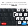Lucocia 2PCS Universal Russian Keyboard Stickers, Keyboard Replacement Letters for