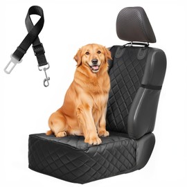 Front Seat Cover for Dogs, Car Seat Cover for Pets, Seat Cover Car Front Seats with Harnesses for Pets, Waterproof and Non-Slip Protective Cover Car Seat for Trucks, Car, SUV, Car