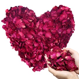 100g Blütenblätter Natürliche Getrocknete Rosenblätter Blütenkonfetti Hochzeit Getrocknete Rosenblätter umweltfreundlich und Abbaubar, für Fußbad Körperbad Spa Hochzeit Konfetti Heimduft DIY
