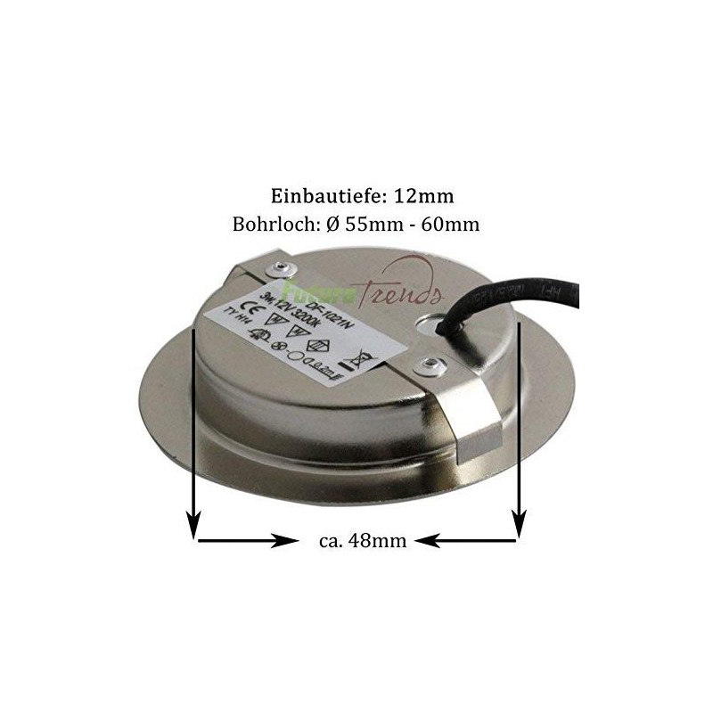 4er Set LED Downlight Furniture Lamp Downlight 3 W Warm