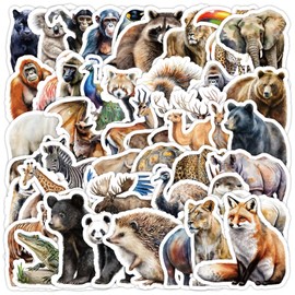 50 Packs African Safari Animal Stickers Water Bottles Laptop Phone Motorcycle Computer Guitar Skateboard Hydroflasks Jungle Zoo Vinyl Sticker Waterproof Aesthetic Trendy Decals for Teens Girls Adults