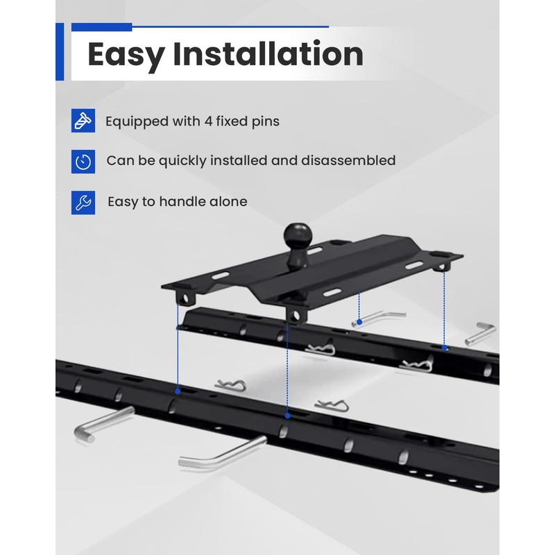 Mepareri Universal 30,000 lbs Gooseneck Ball Plate Fit for All