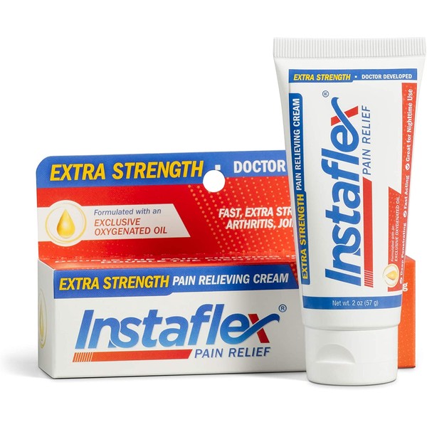 Instaflex Extra Strength Pain Relief Cream, with 2X The Pain-Fighting Ingredients, Rubs Out Your Toughest Muscle and Joint Pain (2 oz)