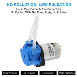 2Pcs DC 12V Peristaltic Pump DIY Small Liquid Dosing Pump for Aquarium Lab Analytical - Blue