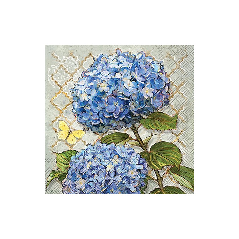 Celebrate the Home Floral 3-Ply Paper Luncheon Napkins, Blue Heirloom