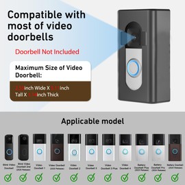 Adhesive Video Doorbell Mount,AHBTEYM Mount No Drill Bracket Holder Accessories for Apartment Home Rentals Compatible with Ring Video Doorbell 4/3/3 Plus/2/1/2021/2023/2024 Release(White)