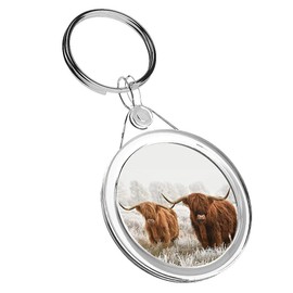 1 x Highland Cow Hairy Bull - Keyring IR02 Mum Dad Kids Birthday #14591