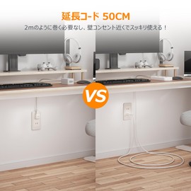 Extension Cord, 1.2 ft (0.5 m), Power Strip with USB, TESSAN USB Outlet, 3 AC Outlets, 1 Type C Port, 2 USB Ports, Octopus, Octopus Wiring, Table Tap, Multi, Swing Plug, Oa Tap, Wall Mounted, Tabletop