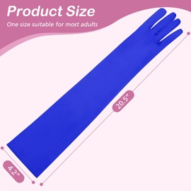 Papoopy Women Blue Long Gloves for for Wedding, Tea Party, Cosplay, Costume (Satin - Blue)