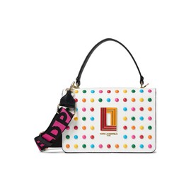 Karl Lagerfeld Paris Simone Studded Crossbody, White Multi
