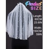 HEREAD Pearl Bride Wedding Veil Short Starfish Waist Length Bridal
