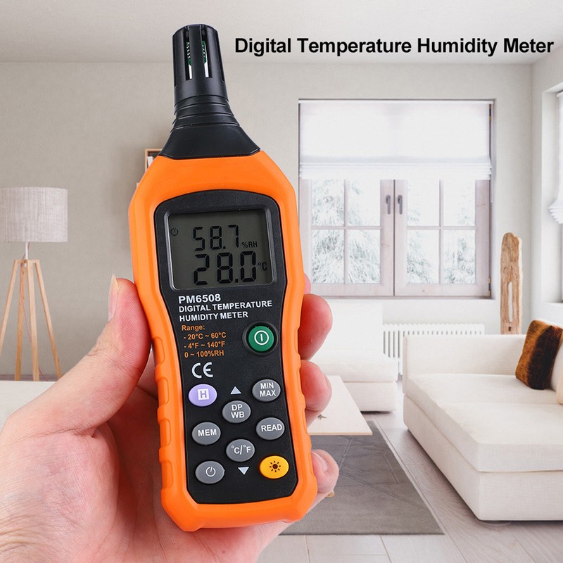 PM6508 High Precision Handheld LCD Digital Temperature Humidity Meter Thermometer