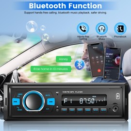 Radio with Bluetooth DAB Plus - DAB Car Radio with FM Radio and EQ, Car Radio 1 DIN Support SWC, USB/AUX/TF/SD Input + Remote Control