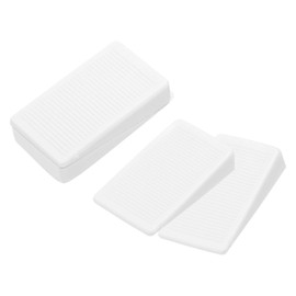 sourcing map 4 Pcs Furniture Levelers, Flexible Plastic White Table Shims, Multi-Purpose Level Wedge Firm and Non-Slip for Uneven Table, Dresser Legs, and Door DIY Furniture, 10mm Height