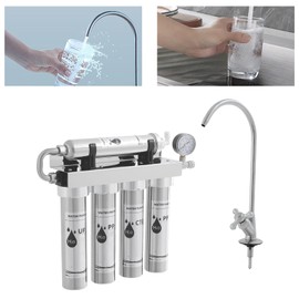 0.01μm Ultra-Filtration Under Sink Water Filter System Stainless Steel Water Filter for Sink,Reduces 99.99% Lead, Chlorine,Heavy Metals,Bad Taste & Odor