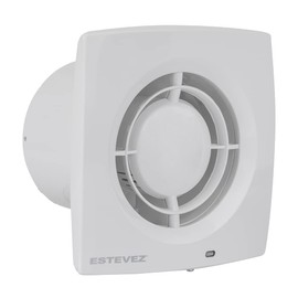 Estevez Extractor De Aire Modelo 2706 | Ventilador Para Baño y Cocina Económico Tipo Francés Color Blanco, 6", 34 Watts, 43dB, Flujo de Aire 270m³/hr, | Instalación en Pared.