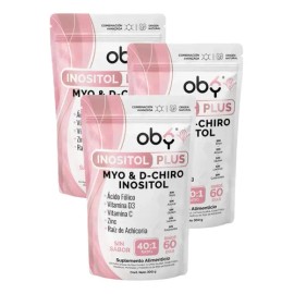 Pack 900g Myo Chiro Inositol Plus Acido Folico Prebioticos Vitaminas Zinc 4100mg Porcion Balance Hormonal Mujer Sop Mayo Oby Suplemento Polvo Sabor