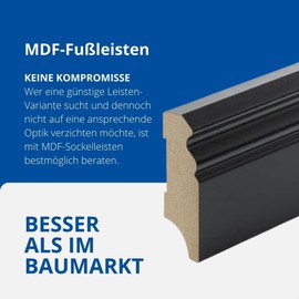 Reese Skirting Boards MDF Black Hamburger / Berlin Profile 60 mm