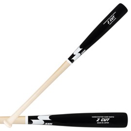 SSK Z Cut Maple Wood Baseball Bat - Made in Japan - Balanced - Durable (Natural/Black, 32")
