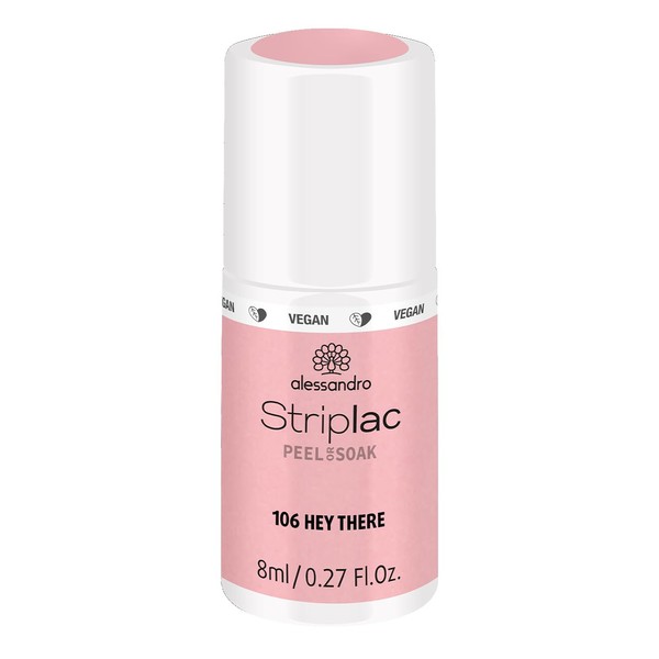 alessandro Striplac Peel or Soak Nail Polish - Long Lasting Wear - Quick Drying Time - Offers a Variety of Colors - Delivers Professional Results - Vegan - Cruelty Free - Hey There - 0.27 oz