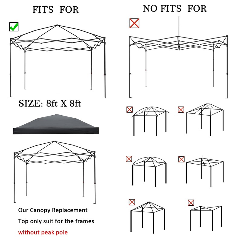 8x8 Canopy Replacement Top, Replacement Canopy Top for 8x8 Pop