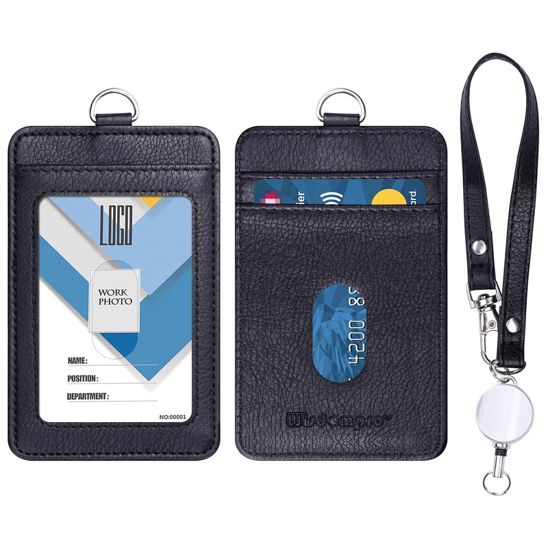 Wisdompro Pass Case, Commuter Pass Case, Reel, Vertical, Double-Sided, Employee