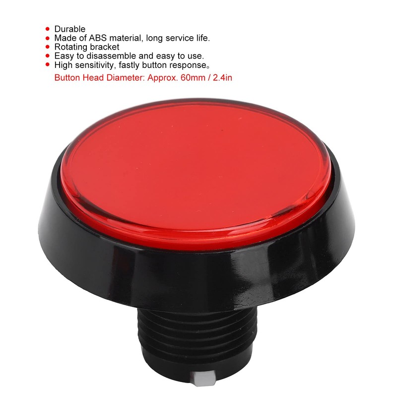 Arcade Push Buttons, 60mm Dia Big Round LED Push Button