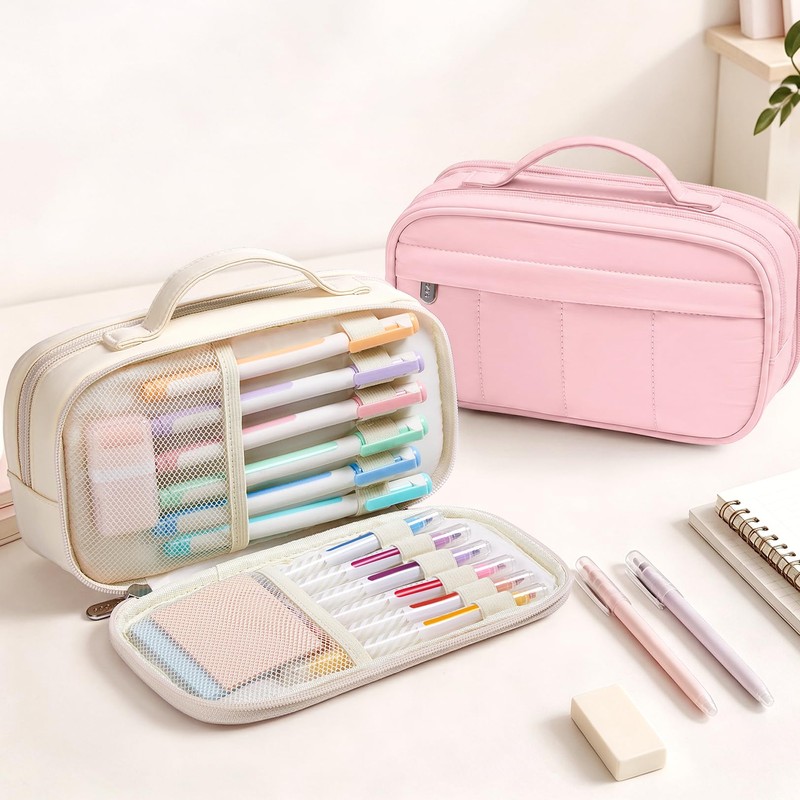 Sooez Pencil Case for Girls, Cute Large Capacity Pencil Pouch