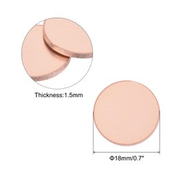 MECCANIXITY 12 Pcs Copper Stamping Blank, 18mm/0.7" Round Metal Blank Stamping Name Tags Flat Round Sheet No Hole for Laser Engraving Dog Tags Keychain Jewelry Making