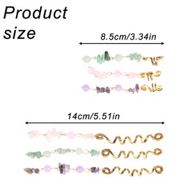 Tabanzhe Hair Braid Accessories-6PCS Bead Hair Charms Pendant Hair Jewelry String Fashion Hairpin Hair for Women Girls DIY Hair Braids