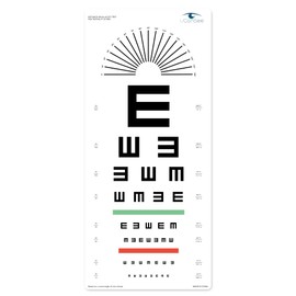 UCanSee E Eye Chart Visual Acuity Chart with Astigmatism Dial for Eye Exams 20 Feet (11x24 Inches)